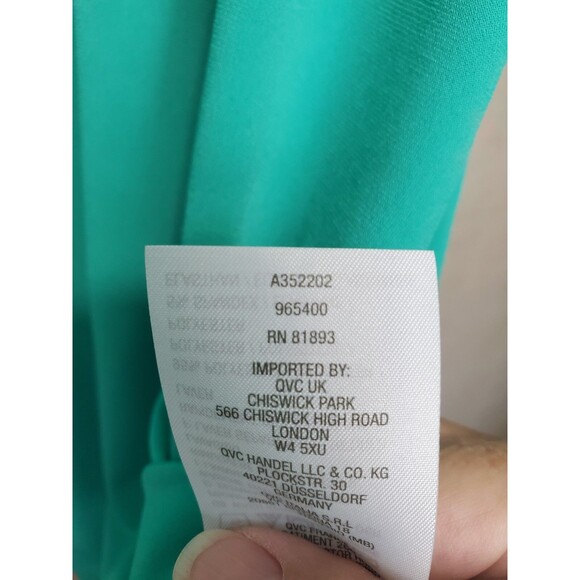 Susan Graver LiquidKnit Green Cap Sleeve Relaxed Fit High-Low Hem Tunic Size L - Picture 5 of 5